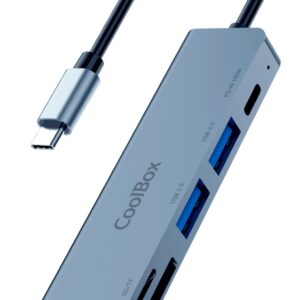 Hub USB-C 5-EM-1 (HDMI/SD/microSD/2x USB-A/USB-C PD) - COOLBOX