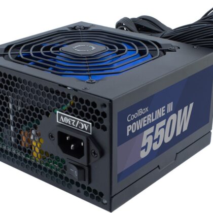 Fonte de Alimentação Powerline III 550W 20+4 pin ATX (Preto) - COOLBOX
