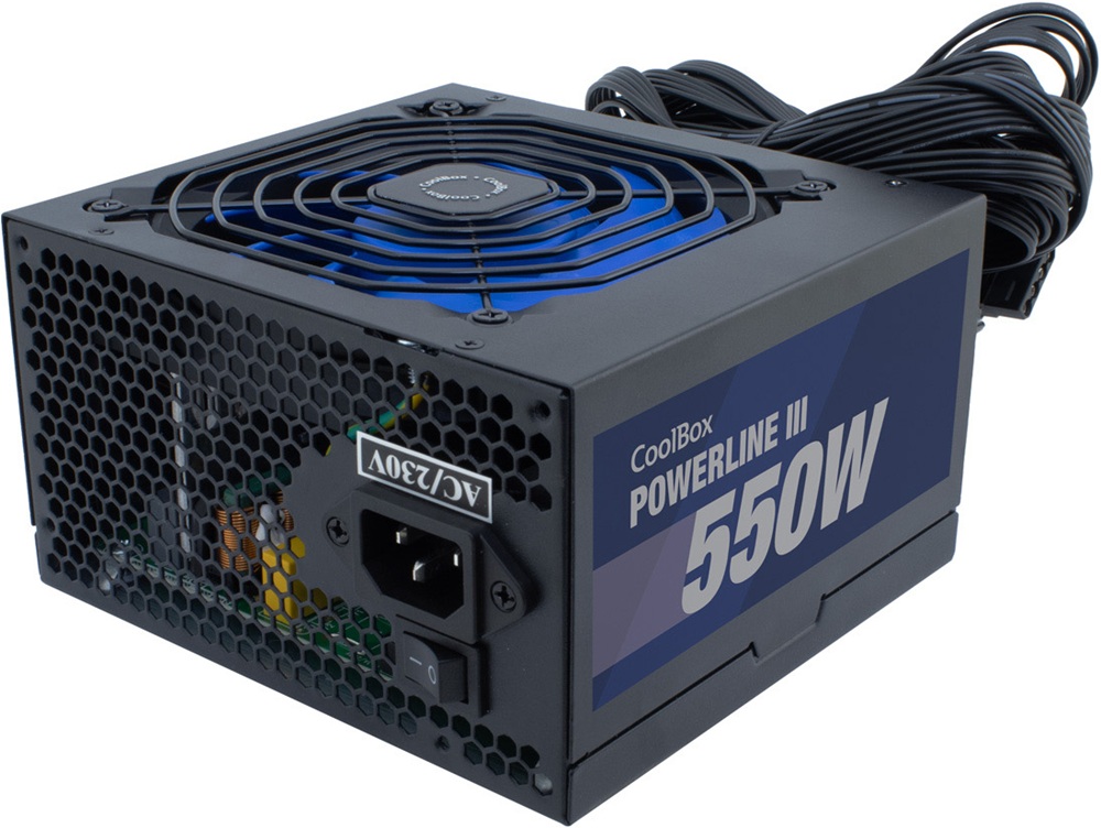 Fonte de Alimentação Powerline III 550W 20+4 pin ATX (Preto) - COOLBOX