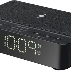 Rádio Relógio Digital CR-30BK c/ Carregamento Wireless (Preto) - AIWA