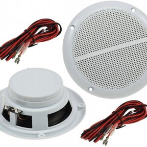 Altifalantes de Tecto Interior/Exterior (À Prova de Água) 5 80W 8ohm (Par) - Branco