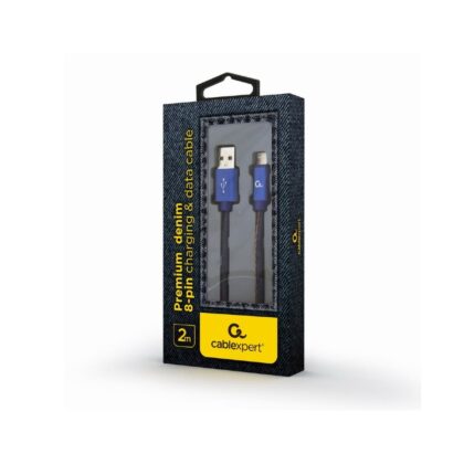 Cabo Usb 2.0 Para Lightning 2Mt Azul Metal Blister