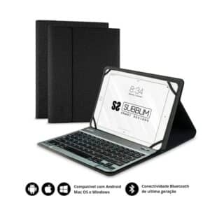 Capa com Teclado Subblim KeyTab Pro BT para Tablets Samsung Galaxy A8 X200 205 Preto – Teclado ES