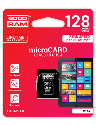 MICRO SDHC 128GB CLASS10 UHS I + ADAPTER GOODRAM - NEW
