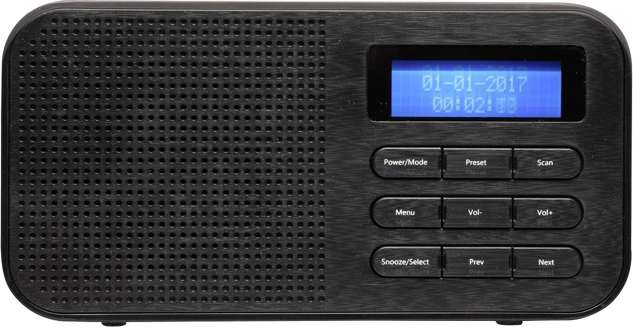 Rádio Portátil DAB-42 1W c/ Visor (Preto) - DENVER