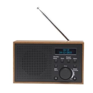 Rádio Portátil DAB-46 2W c/ Visor (Preto / Madeira) - DENVER