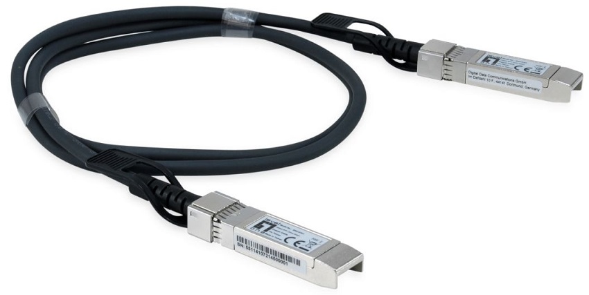 Cabo de Rede SFP+ (1metro) Preto/Inox - LEVELONE