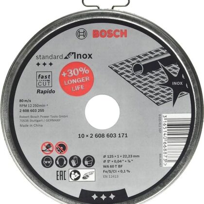 Pack 10x Discos Corte Standard (125 x 1 mm) - BOSCH