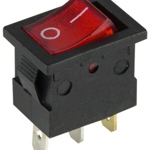 Interruptor DPST ON-OFF Luminoso 3 Ligações 15A / 12VDC – Vermelho