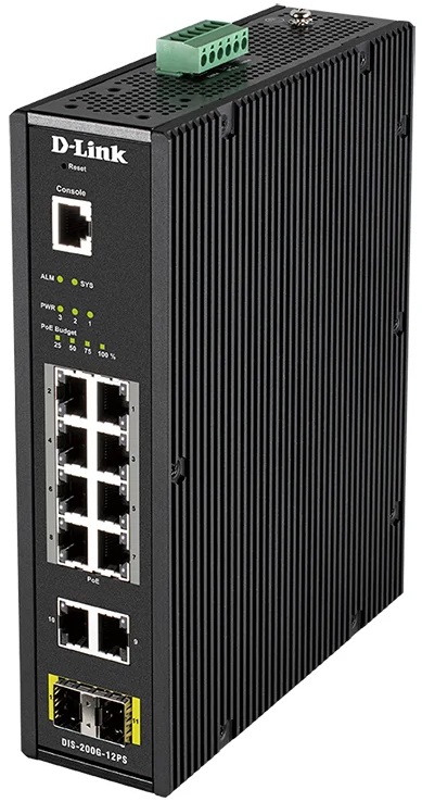 Switch Industrial de Rede 12 Portas Gerido L2 Gigabit Ethernet - D-LINK