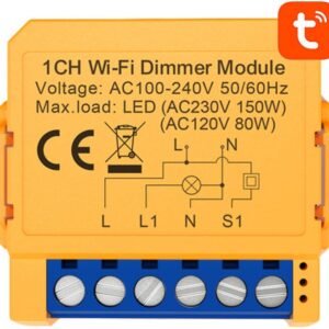 Módulo de Interruptor Inteligente DMS16-2 Tuya (Amarelo) - AVATTO