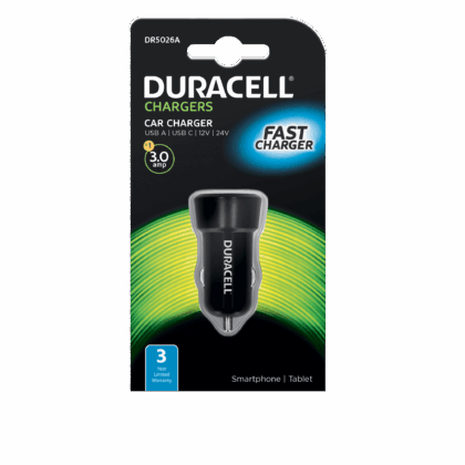 Isqueiro Carro Duracell 12V Usb Type C 3A
