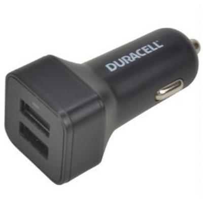 Carregador Isqueiro Duracell 1A + 2.4A 2 Portas USB (PRETO)