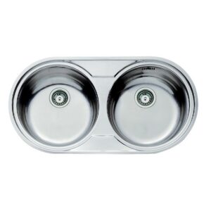 Lava Loiça Oval Pia Encastrada DR 80 2C (Inox) -TEKA