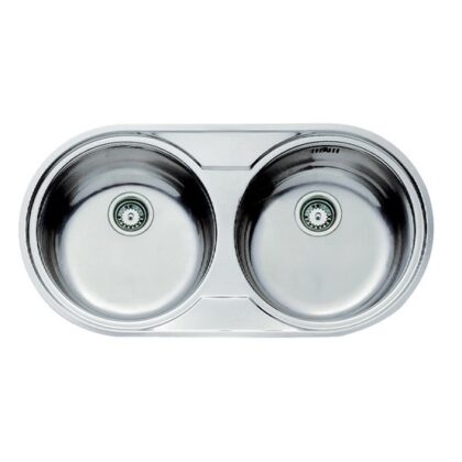 Lava Loiça Oval Pia Encastrada DR 80 2C (Inox) -TEKA