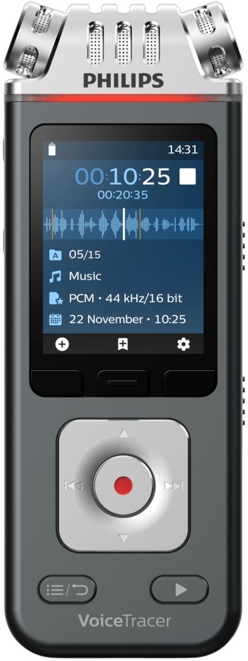 Gravador de Voz DVT6115 8GB (Preto/Cinzento) - PHILIPS
