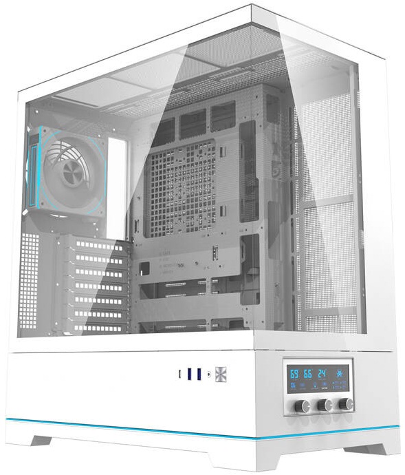 Caixa ATX DY451 PRO + 1 Ventoinha (Branco) - DARKFLASH