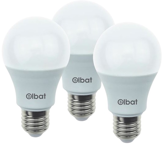 Pack 3x Lâmpadas LED E27 A60 12W 6000K 1080Lm - ELBAT