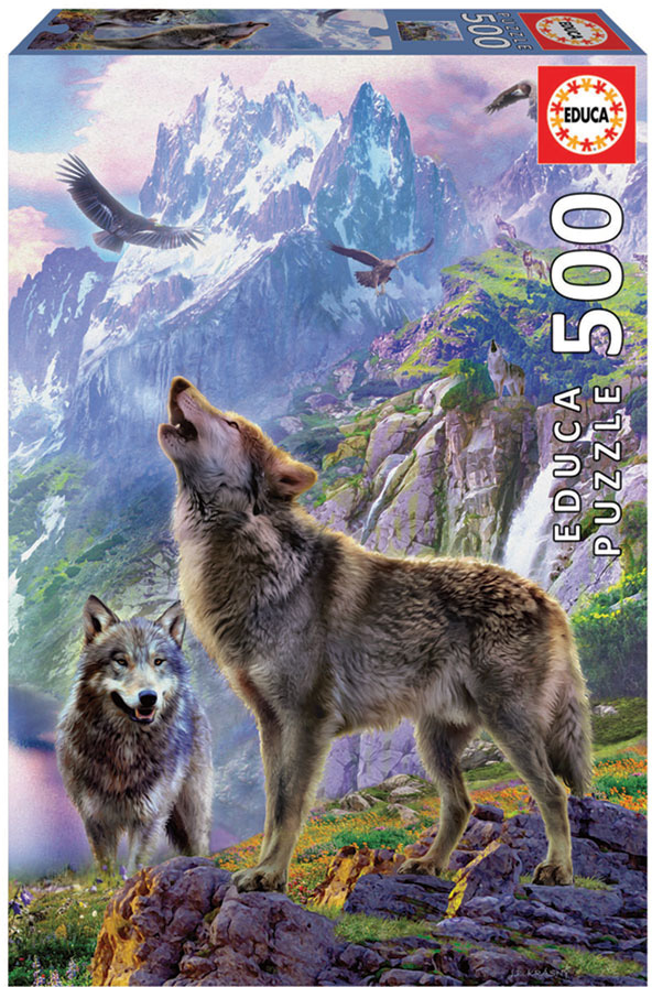 Puzzle 500 Lobos nas Pedras - EDUCA