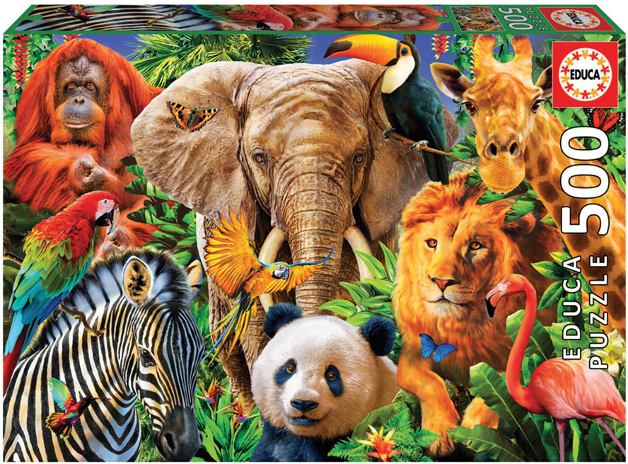 Puzzle 500 Animais Selvagens - EDUCA