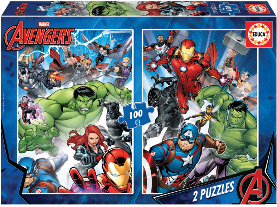 2x Puzzle 100 Avengers V - EDUCA