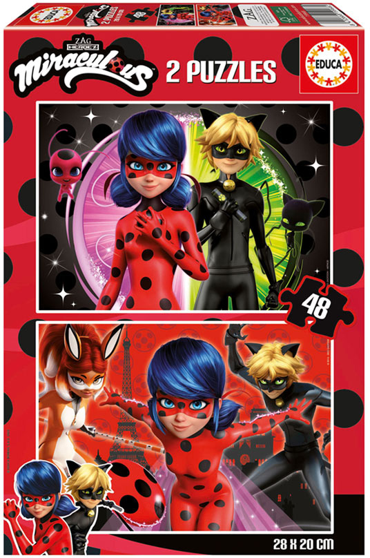2x Puzzle 48 Ladybug - EDUCA