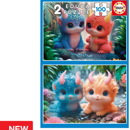 Puzzle Junior 2x100 Monstros Adoráveis - EDUCA