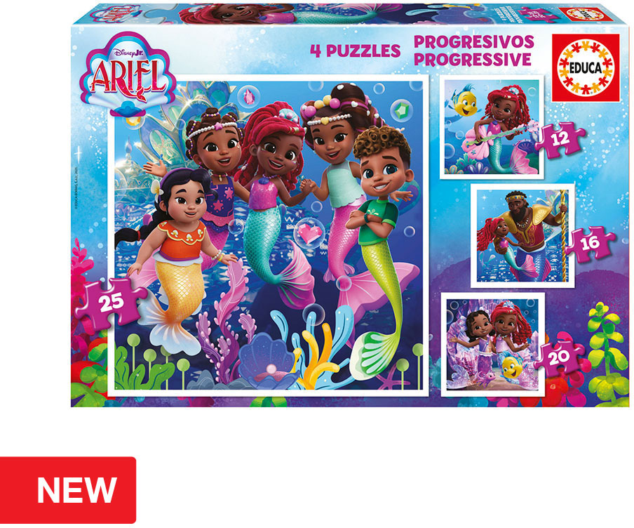 4x Puzzles Progressivos Ariel 12-25 - EDUCA