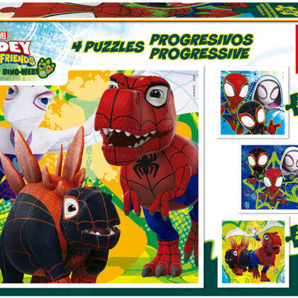 4x Puzzles Progressivos Dino Spidey 12-25 - EDUCA