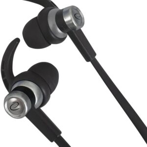 Auriculares Stereo c/ Fios e Microfone (Preto/Prateado) - ESPERANZA