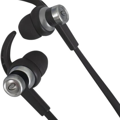 Auriculares Stereo c/ Fios e Microfone (Preto/Prateado) - ESPERANZA