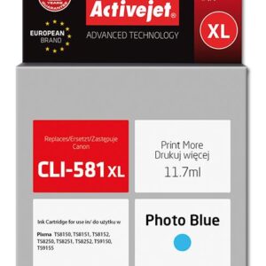 Tinteiro Compatível CLI-581PB XL Canon (Foto Azul) – ACTIVEJET
