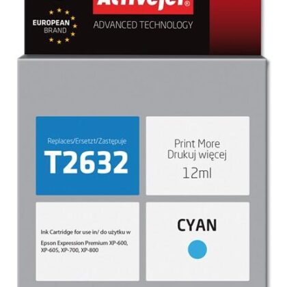 Tinteiro T2632 Compatível c/ Epson (Ciano) - ACTIVEJET