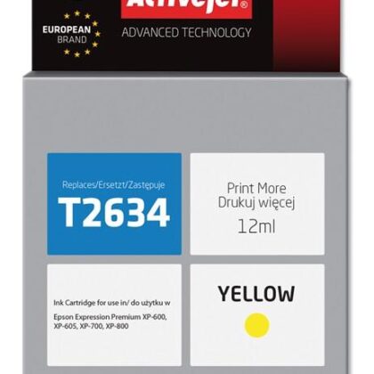 Tinteiro T2634 Compatível c/ Epson (Amarelo) - ACTIVEJET