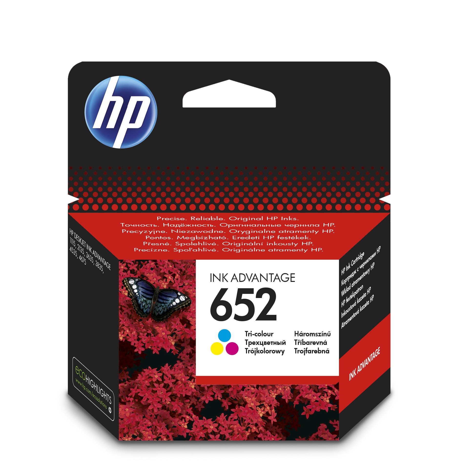 Tinteiro 652 Original (Tricolor) - HP