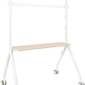 Suporte de Chão iLOVE c/ Rodas p/ Ecrãs 49~80 (Branco/Faia) - TOOQ