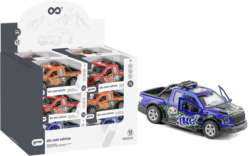 Carro King 3 Sort. Pull Back 1:32 DIS-12 - GIROS