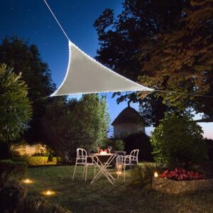 Vela de Sombra Tirângulo c/ Rebordo LED (Cinzento Claro) - PEREL