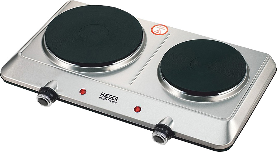 Placa Eléctrica 2 Discos 2250W (Inox) - HAEGER