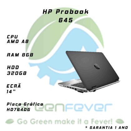 Nb HP Probook 14" 645 G1 AMD A8-4550M 8Gb 320Gb HD7640G Sem S.O.