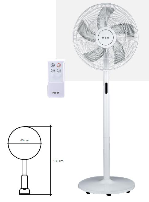 Ventoinha de Pé 8 Velocidades 48W (Ø40cm) - HTW