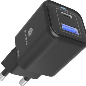 Carregador Universal Duplo USB-C / USB-A 20W Quick Charge 3.0 (Preto) - ICY BOX