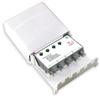 Amplificador de Mastro 4 Entradas / 1 Saída F c/ Filtro LTE 5G - JollyLine