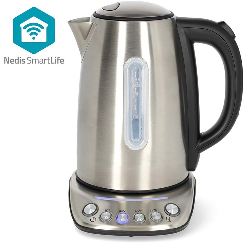 Jarro Elétrico SmartLife Wi-Fi 2200W 1,7L (Inox) - NEDIS