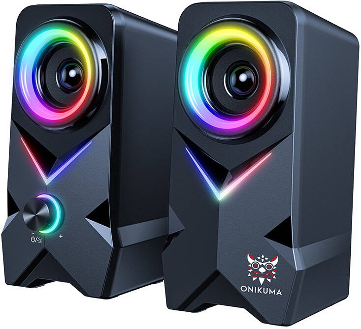 Colunas Gaming RGB 2x 5W (Preto) - ONIKUMA