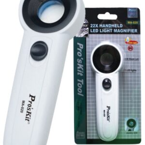 Lupa de Mão 22x c/ Iluminação (2 LEDs) - Proskit