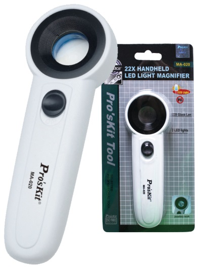 Lupa de Mão 22x c/ Iluminação (2 LEDs) - Proskit