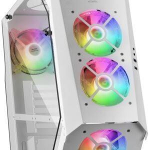 Caixa ATX MC51W Tempered Glass ARGB (Branco) - MARS GAMING
