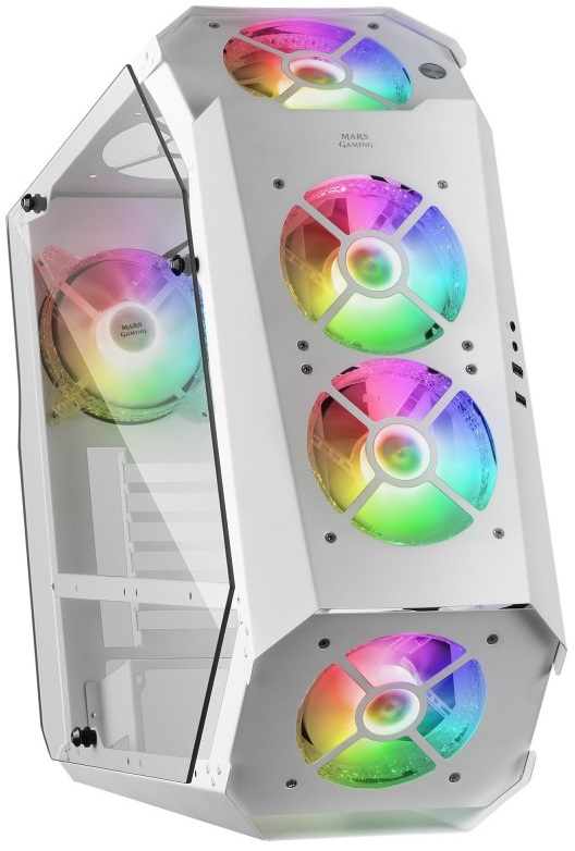 Caixa ATX MC51W Tempered Glass ARGB (Branco) - MARS GAMING