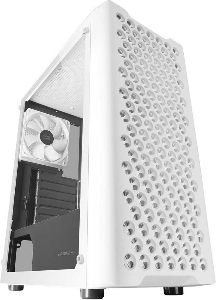 Caixa de PC ATX MC-iPRO Mesh Frontal 3D Vidro Temperado (Branco) - MARS GAMING